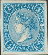 (*)NE2. 1865. 4 Cuartos Azul. NO EMITIDO. PIEZA DE LUJO. Cert. CEM. - Other & Unclassified