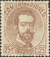 124. 1872. 25 Cts Castaño. Excelente Centraje. PIEZA DE LUJO. - Other & Unclassified