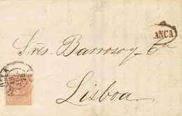 Sobre 153. 1875. 10 Cts Castaño. SEVILLA A LISBOA (PORTUGAL). Matasello SEVILLA / (7) Y En El Frente Marca FRANCA, Aplic - Other & Unclassified