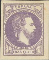 *158. 1874. 1 Real Violeta. Márgenes Enormes Y Color Intenso. PIEZA DE LUJO. Cert. COMEX. - Autres & Non Classés