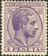 *198. 1878. 4 Pts Violeta. MAGNIFICO. Cert. COMEX. - Otros & Sin Clasificación