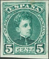 *242s. 1901. 5 Cts Verde. SIN DENTAR (Nº177.994, Se Conoce Con Numeración Original 177.995 Y 177.997). MAGNIFICO Y RARO. - Autres & Non Classés