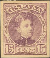 *245s. 1901. 15 Cts Lila Castaño. SIN DENTAR (Nº764,894, Pertenece A Las Numeraciones Conocidas). MAGNIFICO Y MUY RARO.  - Altri & Non Classificati