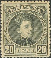 *247N. 1901. 20 Cts Negro (excelente Centraje). Nº000.000. MAGNIFICO. Edifil 2015: 81 Euros - Otros & Sin Clasificación