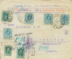 Sobre 314(3), 274(4). 1923. 10 Cts Verde, Tres Sellos Y 25 Cts Azul, Cuatro Sellos (dos Con Dientes Cortos). Valor Decla - Other & Unclassified