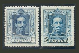 *NE23/24. 1922. 25 Cts Azul (Tipo I) Y 25 Cts Azul (Tipo II). NO EMITIDOS. MAGNIFICOS. Edifil 2020: 390 Euros - Otros & Sin Clasificación