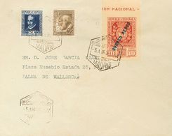 Sobre 727/28, 680(2), 692(2). 1936. Serie Completa Y Diversos Valores Sobre Dos Cartas Circuladas De MADRID A PALMA DE M - Sonstige & Ohne Zuordnung