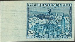 **769s. 1938. 2 Pts Azul, Borde De Hoja. SIN DENTAR. MAGNIFICO. Edifil 2020: 87 Euros - Otros & Sin Clasificación