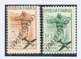 **799/00FN. 1938. 5 Pts Castaño Y 10 Pts Verde. Sobrecarga CORREO AEREO (invertida), De Iniciativa Particular. MAGNIFICO - Altri & Non Classificati