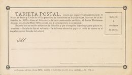 (*)EPPR4. 1873. 5 Cts Negro. TARJETA POSTAL PROVISORIA. Con El Pie De Imprenta "Novísima Edición (Junio 1873), Interín E - Autres & Non Classés