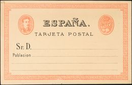 (*)EPNE2. 1875. 5 Cts Naranja Sobre Tarjeta Entero Postal. NO EMITIDA. MAGNIFICA. Edifil 2019: 61 Euros - Sonstige & Ohne Zuordnung