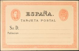 (*)EPNE2. 1875. 5 Cts Naranja Sobre Tarjeta Entero Postal. NO EMITIDA. MAGNIFICA. Edifil 2019: 61 Euros - Otros & Sin Clasificación