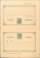 (*)EP11/12. 1882. 10 Cts Violeta Gris (Tipo II) Sobre Tarjeta Entero Postal Y 15 Cts+15 Cts Verde Sobre Tarjeta Entero P - Sonstige & Ohne Zuordnung