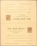 (*)EP15, EP17, EP18. 1884. 10 Cts Carmín Sobre Tarjeta Entero Postal, 10 Cts+10 Cts Carmín Sobre Tarjeta Entero Postal,  - Other & Unclassified