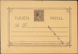 (*)EP19M. 1889. 10 Cts Castaño Sobre Tarjeta Entero Postal. Sobrecarga MUESTRA. MAGNIFICA. Edifil 2017: 104 Euros - Altri & Non Classificati