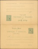 (*)EP26. 1890. 5 Cts + 5 Cts Verde Sobre Tarjeta Entero Postal, De Ida Y Vuelta. MAGNIFICA. Edifil 2019: 220 Euros - Altri & Non Classificati