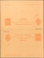 (*)EP41. 1901. 10 Cts+10 Cts Naranja Sobre Tarjeta Entero Postal, De Ida Y Vuelta. MAGNIFICA. Edifil 2020: 66 Euros - Otros & Sin Clasificación