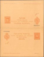 (*)EP40N, EP41N. 1901. 10 Cts Naranja Sobre Tarjeta Entero Postal Y 10 Cts+10 Cts Rojo Naranja Sobre Tarjeta Entero Post - Autres & Non Classés