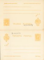 (*)EP58. 1925. 10 Cts+10 Cts Amarillo Sobre Tarjeta Entero Postal, De Ida Y Vuelta. MAGNIFICA. Y RARA. Edifil 2020: 265  - Altri & Non Classificati