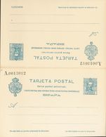 (*)EP60. 1925. 25 Cts+25 Cts Azul Sobre Tarjeta Entero Postal, De Ida Y Vuelta. MAGNIFICA. Edifil 2020: 133 Euros - Other & Unclassified