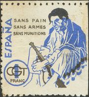 (*). (1937ca). 1 F Ultramar Y Negro. G.G.T. / SANS PAIN / SANS ARMES / SANS MUNITIONS. BONITA Y RARISIMA. (Domenech, 210 - Autres & Non Classés