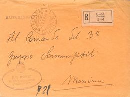 Sobre . 1937. Certificado De FIUME A MESSINA. En El Frente Marca Del Submarino Italiano R.R. POSTE / R.SOMMERGIBILE / "T - Other & Unclassified