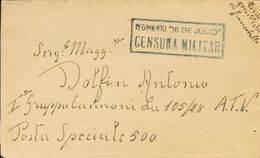 Sobre . 1938. Carta (con Texto Completo) Circulada Entre Unidades De La Posta Speciale 500 Con Origen En CAUDIEL (CASTEL - Otros & Sin Clasificación