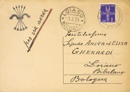 Sobre Yv . 1938. 1 L Violeta De Italia. Tarjeta Postal Dirigida A LOIANO (ITALIA). Matasello UFFIO. POSTALE SPECIALE 4 Y - Other & Unclassified