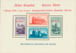 **/*95/97, 97A. 1938. Cuatro Hojas Bloque (las Dos Hojas Sobrecargadas En Color Rojo Y Azul No Tienen Goma Original), Tr - Emisiones Nacionalistas