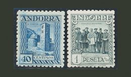 **/*37, 41. 1935. 40 Cts Azul Y 1 Pts Pizarra (goma No Original). A EXAMINAR. Edifil 2020: 3.415 Euros - Autres & Non Classés