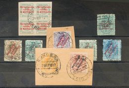 º4C,4D,4F,4G,4H,4L,4N,4Q,4S. 1917. Interesante Conjunto Con Nueve Sellos De Marruecos Utilizados En Cabo Juby De 2 Cts,  - Autres & Non Classés