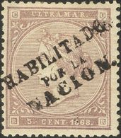 *22A. 1869. 5 Ctvos Lila. MAGNIFICO. Edifil 2020: 100 Euros - Cuba (1874-1898)