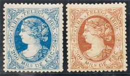 *4, 5. 1869. 200 Mils Azul Y 500 Mils Castaño. MAGNIFICOS. Edifil 2020: 100 Euros - Altri & Non Classificati