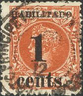 º1. 1898. 1 Ctvo Sobre 1 Mils Castaño Amarillo. Posición 5. Variedad BASE DEL "1" ROTA. MAGNIFICO Y MUY RARO. Cert. ECHE - Sonstige & Ohne Zuordnung