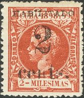 *2. 1898. 2 Ctvos Sobre 2 Mils Castaño Amarillo. Posición 5. MAGNIFICO. Cert. ECHENAGUSIA. - Autres & Non Classés