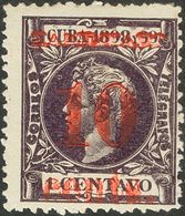 *15. 1898. 10 Ctvos Sobre 1 Ctvo Violeta (puntito Claro Sin Importancia). Posición 5. BONITO. Cert. ECHENAGUSIA. - Other & Unclassified