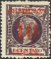 *15. 1898. 10 Ctvos Sobre 1 Ctvo Violeta (puntito Claro Sin Importancia). Posición 5. BONITO. Cert. ECHENAGUSIA. - Autres & Non Classés