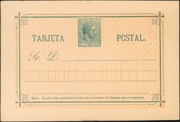 (*)EP15. 1882. 2 Ctvos Verde Sobre Tarjeta Entero Postal. MAGNIFICA. Edifil 2020: 78 Euros - Sonstige & Ohne Zuordnung