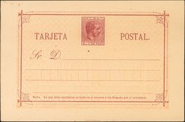 (*)EP17. 1882. 4 Ctvos Carmín Sobre Tarjeta Entero Postal. MAGNIFICA. Edifil 2020: 44 Euros - Autres & Non Classés