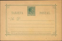 (*)EP21. 1888. 2 Ctvos Verde Sobre Tarjeta Entero Postal (Tipo I). MAGNIFICA Y MUY RARA. Edifil 2019: 380 Euros - Sonstige & Ohne Zuordnung