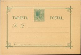 (*)EP22. 1888. 2 Ctvos Verde Sobre Tarjeta Entero Postal. MAGNIFICA. Edifil 2020: 108 Euros - Autres & Non Classés