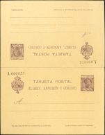 (*)EP6. 1907. 10 Cts+10 Cts Violeta Sobre Tarjeta Entero Postal, De Ida Y Vuelta. MAGNIFICA Y RARA. Edifil 2020: 460 Eur - Sonstige & Ohne Zuordnung