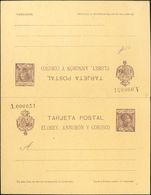 (*)EP6. 1907. 10 Cts+10 Cts Violeta Sobre Tarjeta Entero Postal, De Ida Y Vuelta. MAGNIFICA Y RARA. Edifil 2020: 460 Eur - Altri & Non Classificati