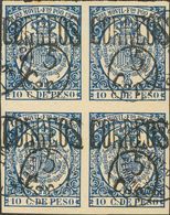 º48A(4). 1900. 5 Ctvos Sobre 10 Ctvos Azul, Bloque De Cuatro. MAGNIFICO Y RARO BLOQUE. Edifil 2018: +204 Euros - Autres & Non Classés