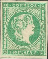 *15. 1863. 1 Real Verde (leve Doblez En El Márgen Superior Que Apenas Afecta Al Dibujo). MAGNIFICO. Edifil 2020: 465 Eur - Autres & Non Classés