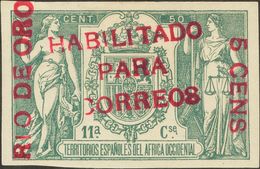 *40A. 1908. 5 Cts Sobre 50 Cts Verde (sin Numeración). MAGNIFICO. Edifil 2018: 130 Euros - Other & Unclassified