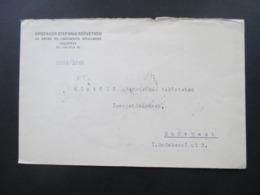 Ungarn 1922 Budapest Ortsbrief / Dienstpost Rückseitig Dienstmarke Nr. 4 MeF (4) Auch Waagerechter 3er Streifen - Covers & Documents