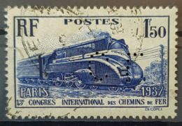 FRANCE 1937 - Canceled - YT 340 - 1F50 - Congrès International Des Chemins De Fer - Usados