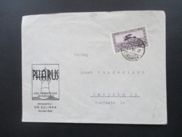 Saargebiet 1933 Luftpost Marke Umschlag Pharus Kath. Pädagogische Monatschrift Mitredakteur Dr. Szliska Spiessen Saar - Storia Postale