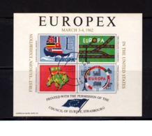 Bloc Non Dentelé Neuf Gomme Europex Mars 1962. Première Exposition Européenne Aux USA. (3379) - Esposizioni Filateliche